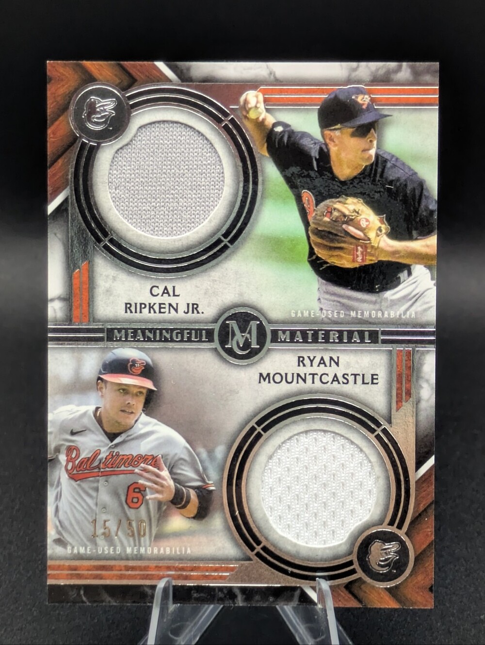 2022 Topps Museum Meaningful Materials /50 Cal Ripken Ryan Mountcastle Relics